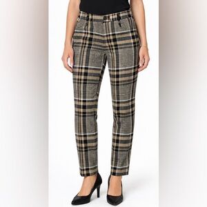 H&M Women’s Plaid Skinny Pants Neutral Check Print Size 6(A281)